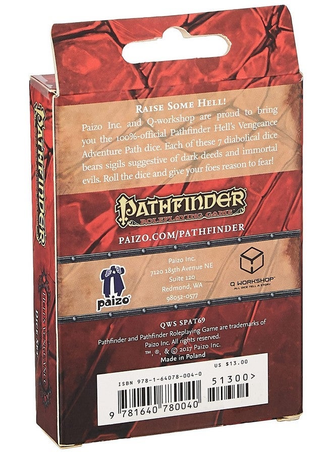 Q WORKSHOP Q-Workshop Pathfinder Hell's Vengeance RPG Ornamented Dice Set 7 Polyhedral Pieces,SPAT69QWP - Image 3