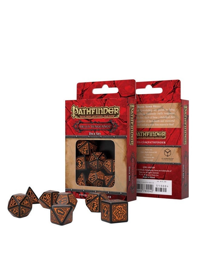 Q WORKSHOP Q-Workshop Pathfinder Hell's Vengeance RPG Ornamented Dice Set 7 Polyhedral Pieces,SPAT69QWP - Image 2
