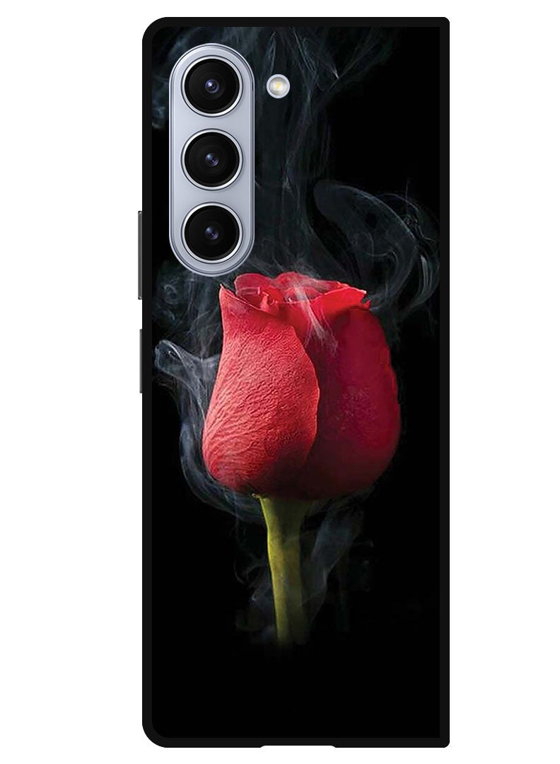 Theodor Protective Case Anti Scratch Shock Proof Bumper Cover For Samsung Galaxy Z Fold 5 Red Rose - Image 1