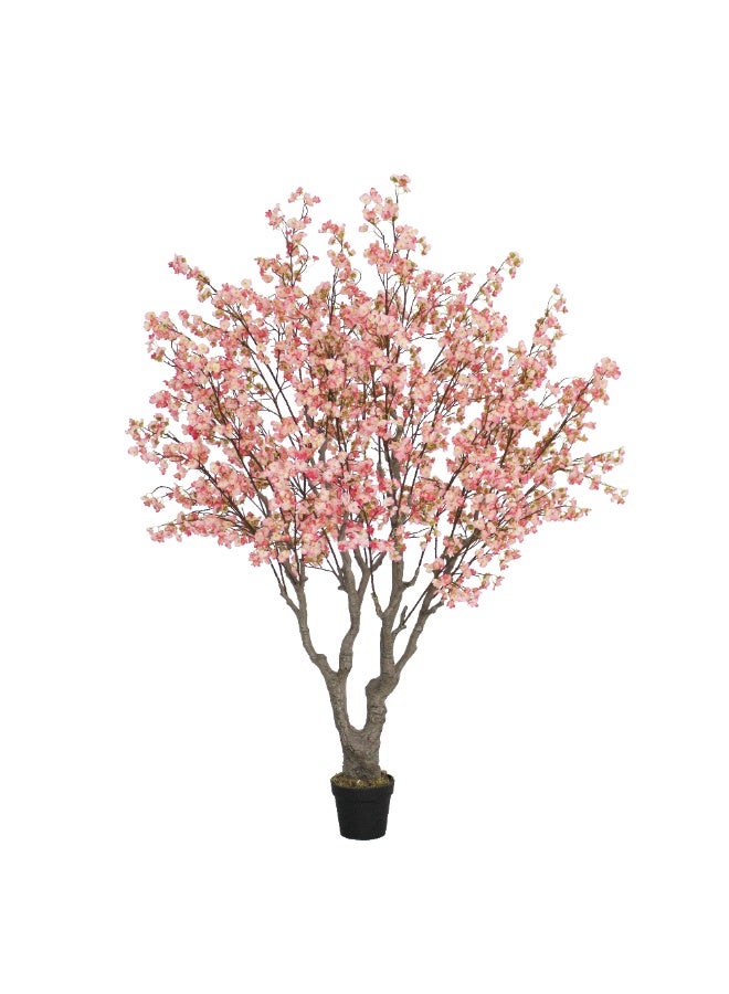 Marcolo Artificial Mini Cherry Tree 200cm Blossom Tree, Pink, Potted Faux Plant, Decorative Home Decor - Image 1