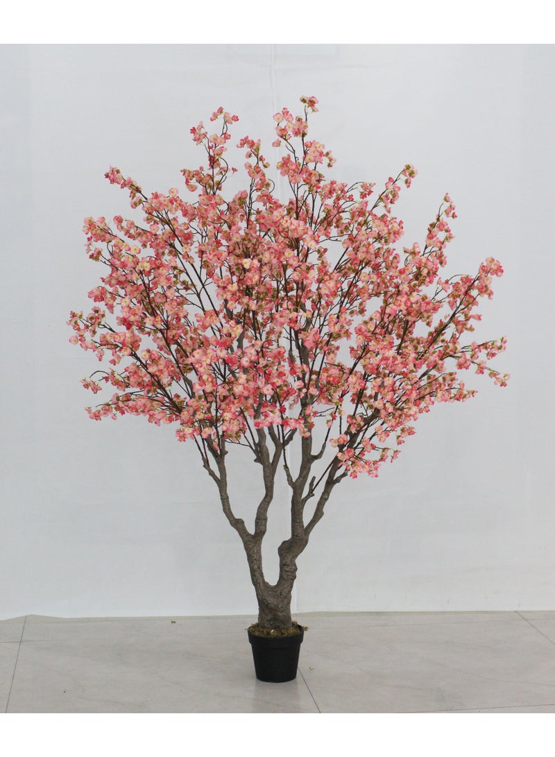 Marcolo Artificial Mini Cherry Tree 200cm Blossom Tree, Pink, Potted Faux Plant, Decorative Home Decor - Image 2