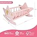 Offelec Wooden Baby Doll Crib Set Pink Baby Doll Bed Toys Rocking Baby Doll Cradle Accessories Play Cradle for Dolls Doll Furniture AccessoriesGift for Boys Girls Kids Ages 3 - Image 4