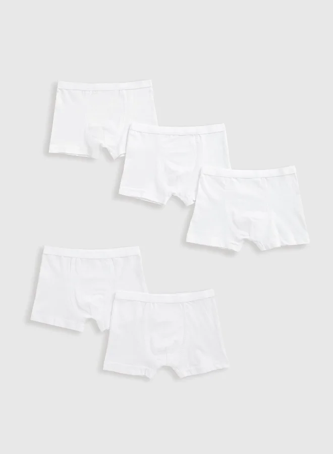 Mothercare White Trunk Briefs - 5 Pack