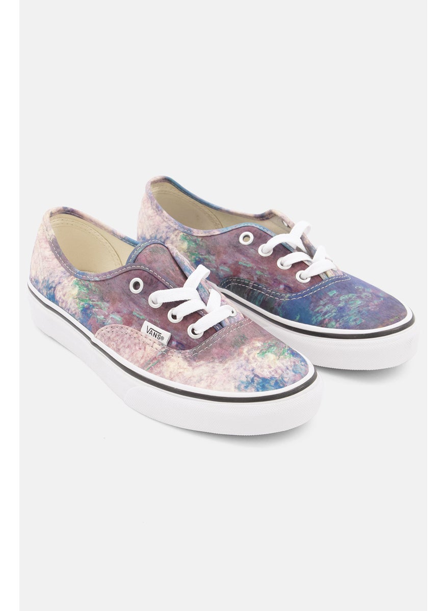 VANS Women Authentic Lace Up Close Toe Shoes, Blue Combo  - Image 1