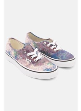 VANS Women Authentic Lace Up Close Toe Shoes, Blue Combo  - Image 1