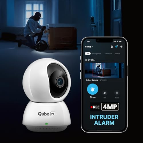 Qubo Smart 360° 4MP [Ultra 2K] Wi-Fi Security Camera [2026 Edition] by Hero Group | Indoor CCTV Cam for Home | AI Person Detection | Auto-Alarm | App Control - Image 1