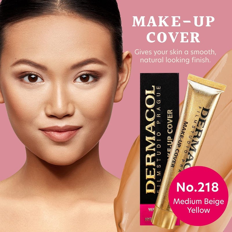 Dermacol - Full coverage foundation, Liquid Makeup Matte Foundation with SPF 30, Waterproof Foundation for Oily Skin, Acne, & Under Eye Bags, Long-Lasting Makeup Products, 30g, Shade 218 - Image 2