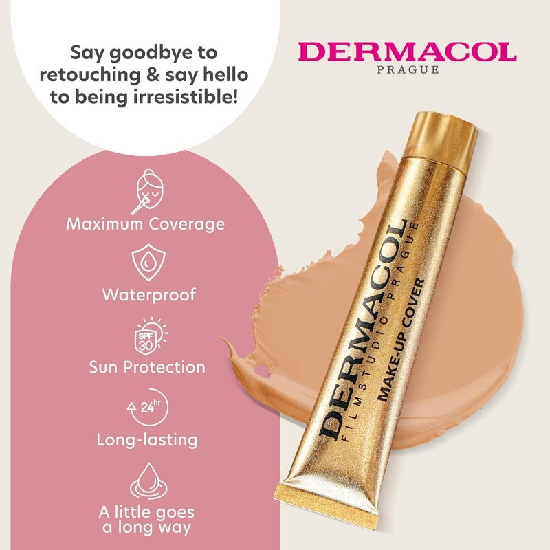 Dermacol - Full coverage foundation, Liquid Makeup Matte Foundation with SPF 30, Waterproof Foundation for Oily Skin, Acne, & Under Eye Bags, Long-Lasting Makeup Products, 30g, Shade 218 - Image 3