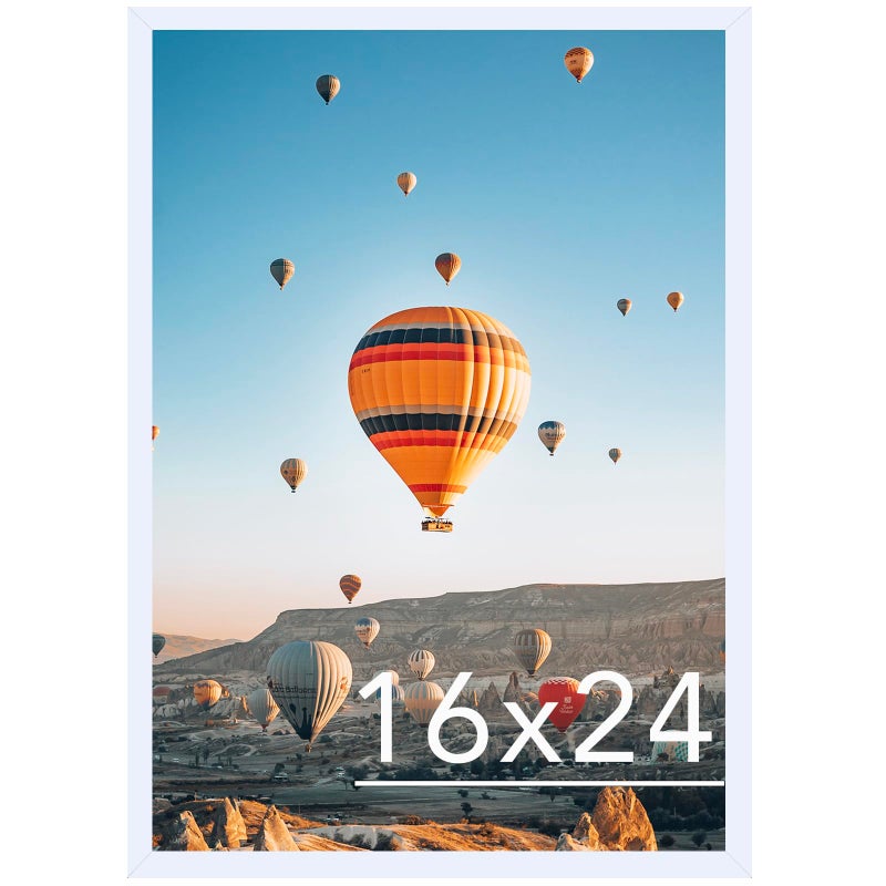 JCJMY 16x24 Picture Frame for Poster Photo Picture and 40x60 cm Canvas Horizontal and Vertical Formats for Wall Hanging 16 x 24 Wall Gallery Photo Frame for 16 by 24 Photos Posters White