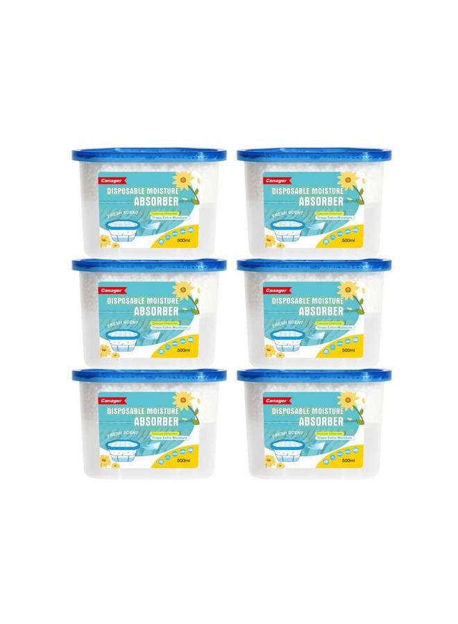 CANAGER Fresh Scent Moisture Absorber Box,Odor Eliminator and Dehumidifier Boxes for Closet,Bedroom,Kitchen,Bathroom-6 Packs,Cups - Traps Moisture for Fresher, Cleaner Air - Image 1