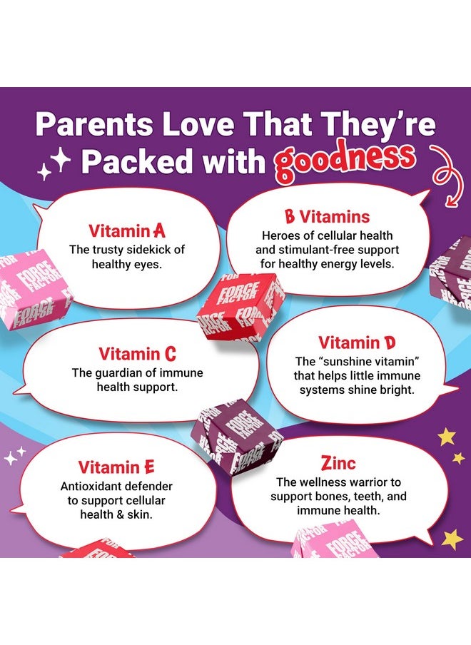 Force Factor Force Factor Kids Multivitamin Super Chews, Kids Vitamins to Support Wellness, Immune Health, Eye Health, & More with 18 Vitamins, Minerals, & Antioxidants, 2-Month Supply, Multi-Flavor, 60 Soft Chews  - Image 3