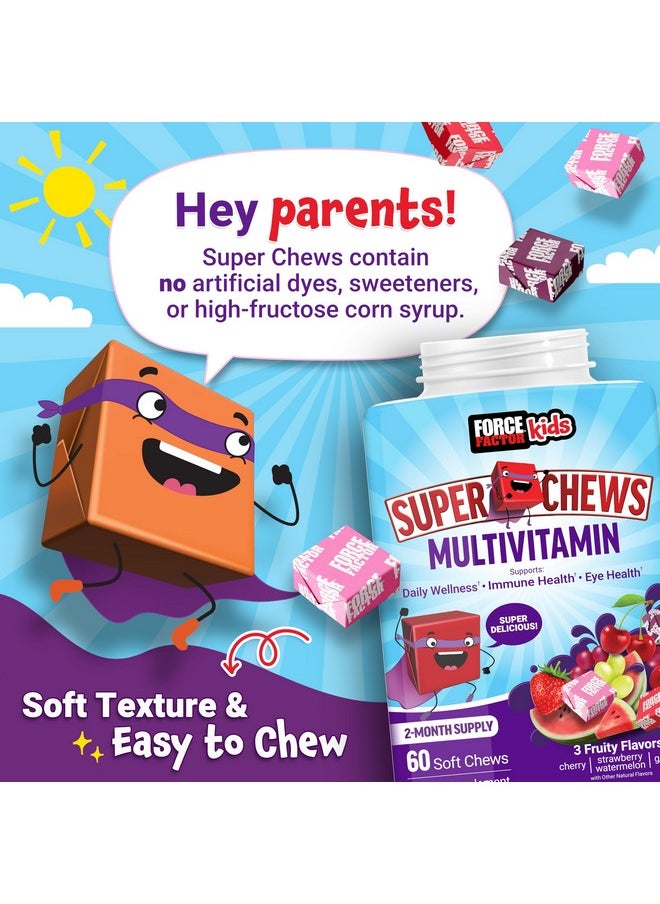 Force Factor Force Factor Kids Multivitamin Super Chews, Kids Vitamins to Support Wellness, Immune Health, Eye Health, & More with 18 Vitamins, Minerals, & Antioxidants, 2-Month Supply, Multi-Flavor, 60 Soft Chews  - Image 5