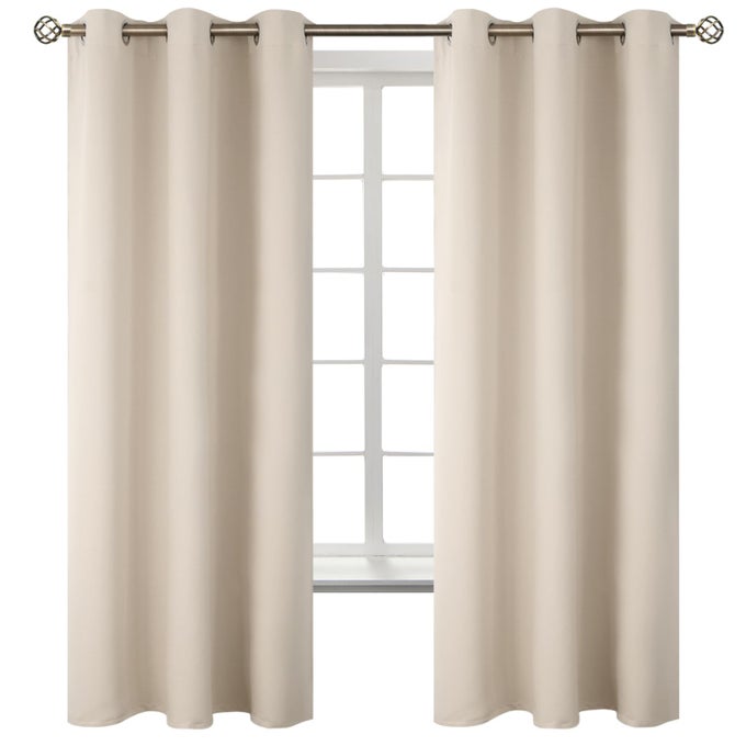 CHAMPAGNE CURTAINS 63 INCH LONG WEDDING PARTY BACKDROP DRAPES ELEGANT ROOM DARKENING THERMAL INSULATED WINDOW TREATMENTS FOR BIRTHDAY HOME DECOR SET OF 2 PANELS 42 X 63 INCH