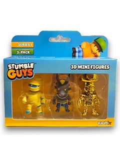 Toyfest Stumble Guys Series 1 - 3D Mini 3 Figure Set - 3 Pieces Hatshepsut Anubis Chrome Goldheart - 5 cm  - Image 2
