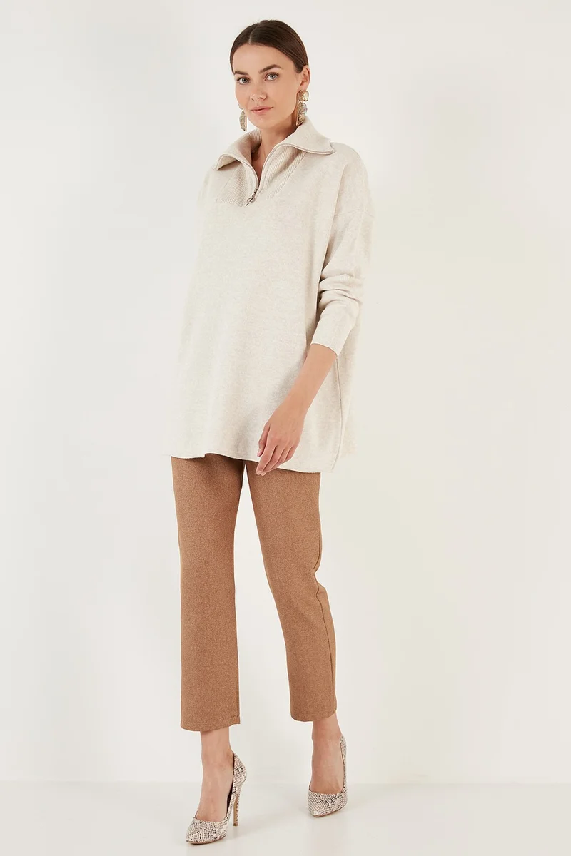 Lela Half Zipper Oversize Knitwear Sweater Women's Sweater 4616079
