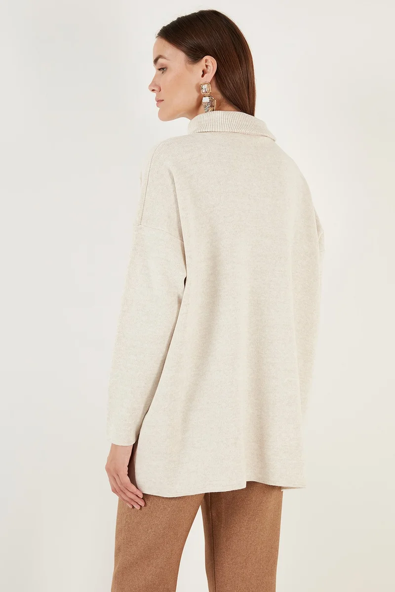 Lela Half Zipper Oversize Knitwear Sweater Women's Sweater 4616079