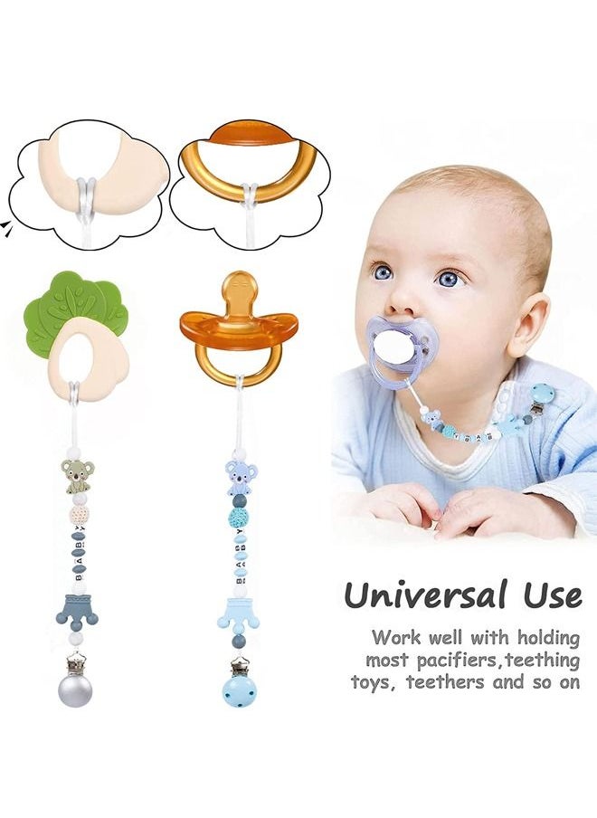 Beauenty - 4 pieces Pacifier Clip And Pacifier Protect Case  Baby Boy And Girl's Pacifier Chain Virtual Curved Teeth Molar Toy Strap Support Shower Newborn Gift Pacifier Chains - Image 1