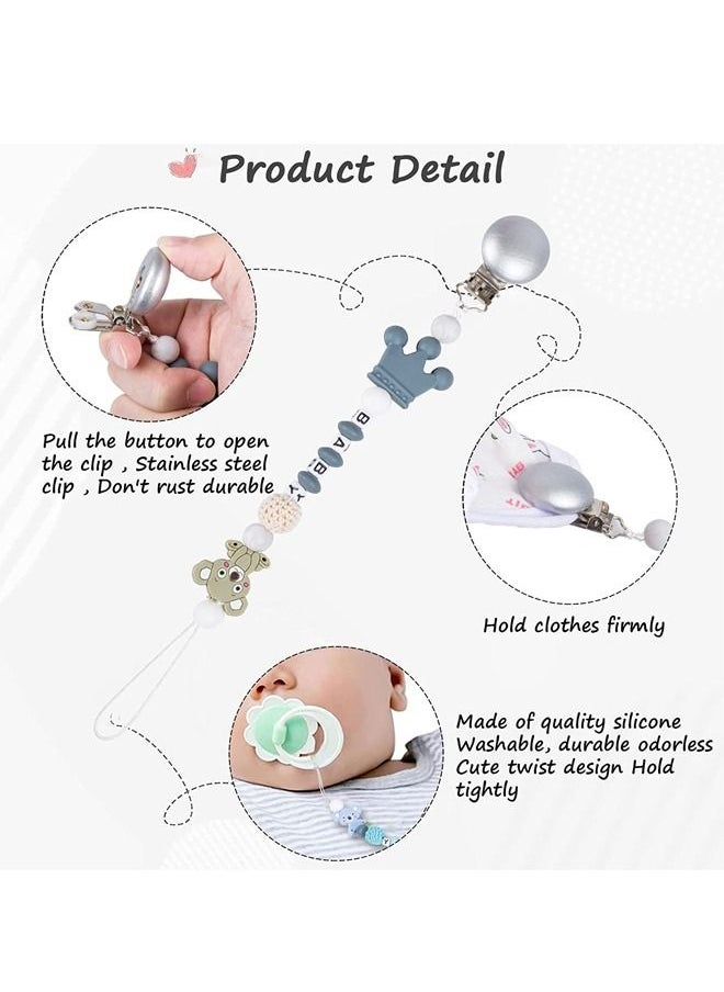 Beauenty - 4 pieces Pacifier Clip And Pacifier Protect Case  Baby Boy And Girl's Pacifier Chain Virtual Curved Teeth Molar Toy Strap Support Shower Newborn Gift Pacifier Chains - Image 1