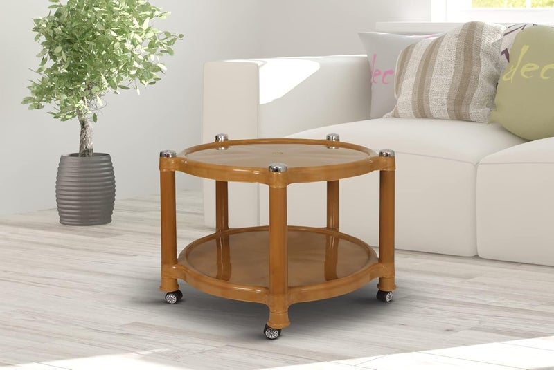 PRIMA Prima 5008 Center Trolley Coffee TableTea TableTeapoy for Home Office Outdoor Sandalwood  - Image 1