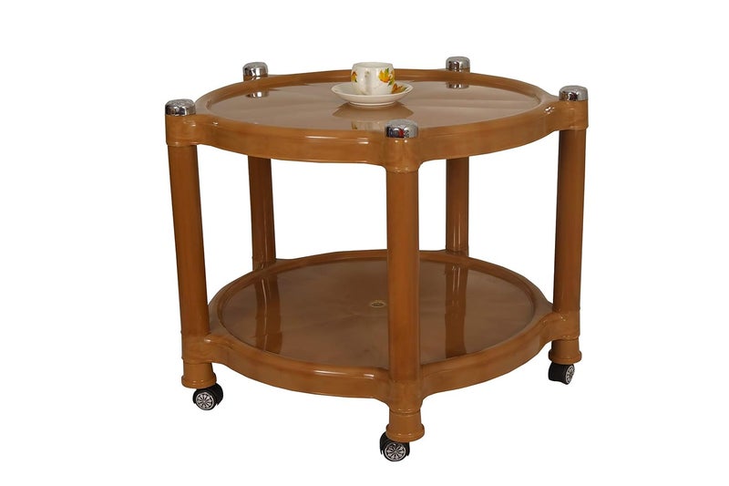 PRIMA Prima 5008 Center Trolley Coffee TableTea TableTeapoy for Home Office Outdoor Sandalwood  - Image 3
