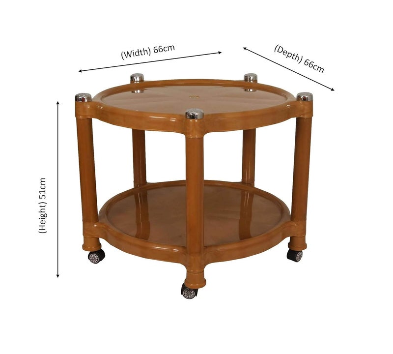PRIMA Prima 5008 Center Trolley Coffee TableTea TableTeapoy for Home Office Outdoor Sandalwood  - Image 2