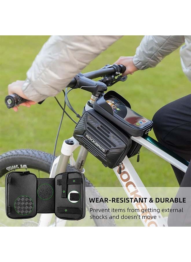 Rockbros ROCKBROS Bike Phone Bag, Waterproof Bike Frame Bag for Phones Below 6.2”, Bike Top Tube Phone Holder, Durable Bike Accessories for Cycling  - Image 2