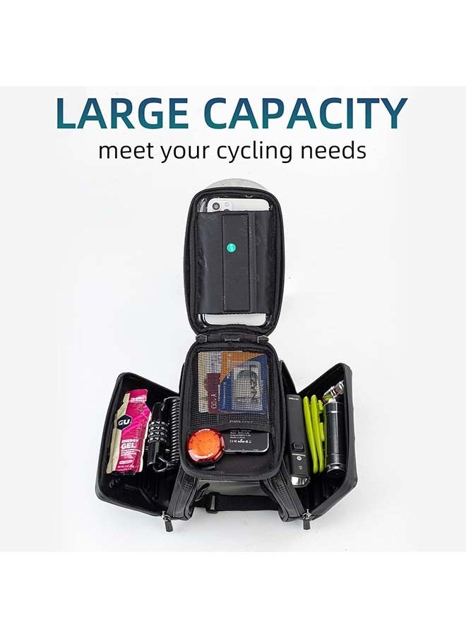 Rockbros ROCKBROS Bike Phone Bag, Waterproof Bike Frame Bag for Phones Below 6.2”, Bike Top Tube Phone Holder, Durable Bike Accessories for Cycling  - Image 4
