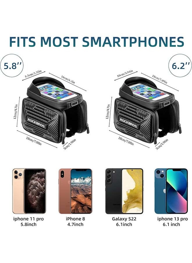 Rockbros ROCKBROS Bike Phone Bag, Waterproof Bike Frame Bag for Phones Below 6.2”, Bike Top Tube Phone Holder, Durable Bike Accessories for Cycling  - Image 5