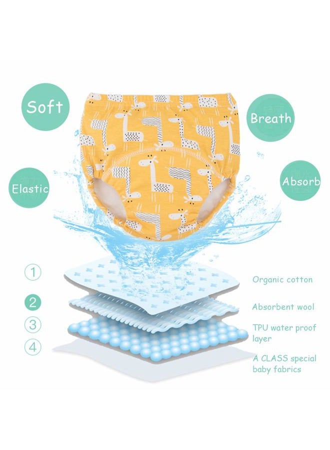 U0U Baby Girls' 4 Pack Cotton Training Pants Toddler Potty Training Underwear for Boys and Girls 12M-4T (Boys, 3T) Blue - Image 3