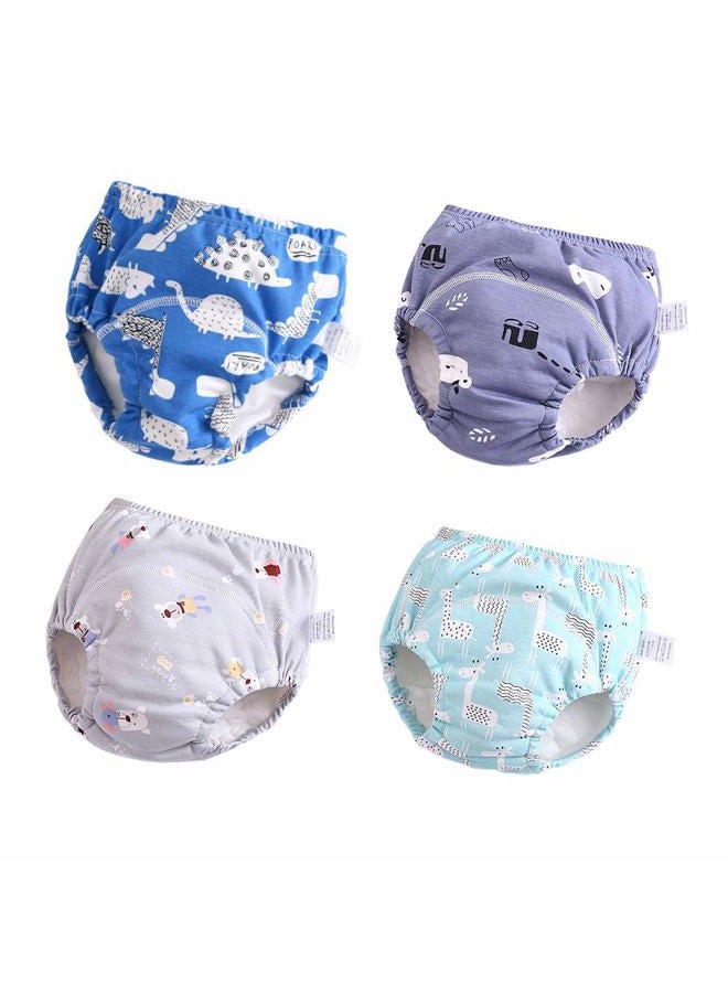 U0U Baby Girls' 4 Pack Cotton Training Pants Toddler Potty Training Underwear for Boys and Girls 12M-4T (Boys, 3T) Blue - Image 1