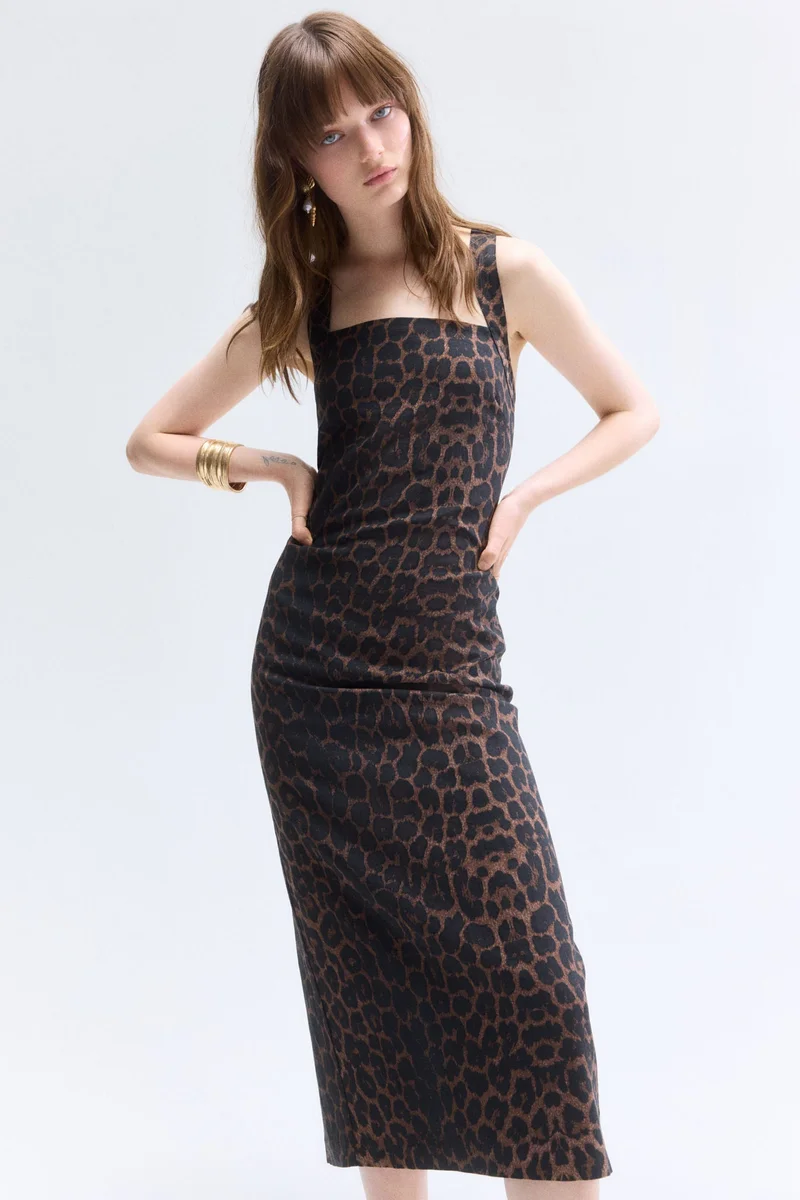 اتش اند ام فستان من مزيج الكتان