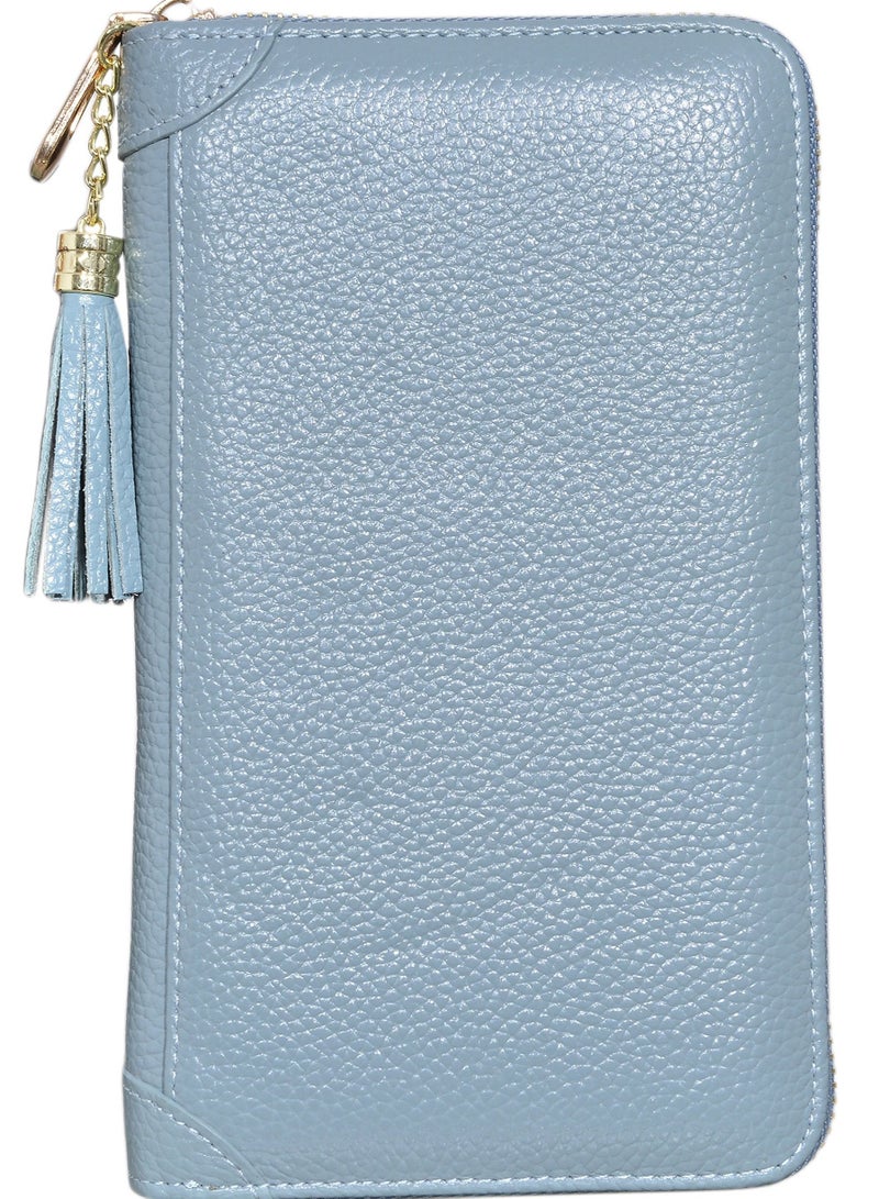 Genuine Leather Credit Card Holder Zipper Wallet, RFID Blocking Secure Card Case, Leather Card Case Organizer with 60 Card Slots, Suitable for Women Girl Perfect Gift - Image 2