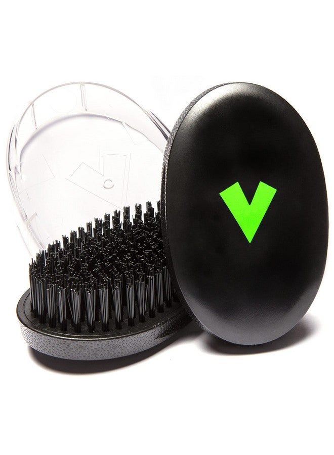 Veeta Superior Wave Brush Palm Wave Brush For Men 360 With Protective Cover 100% Synthetic Flex Bristles Curved Wave Brush Designed To Deepen & Define Wave Pattern (Medium) - Image 2