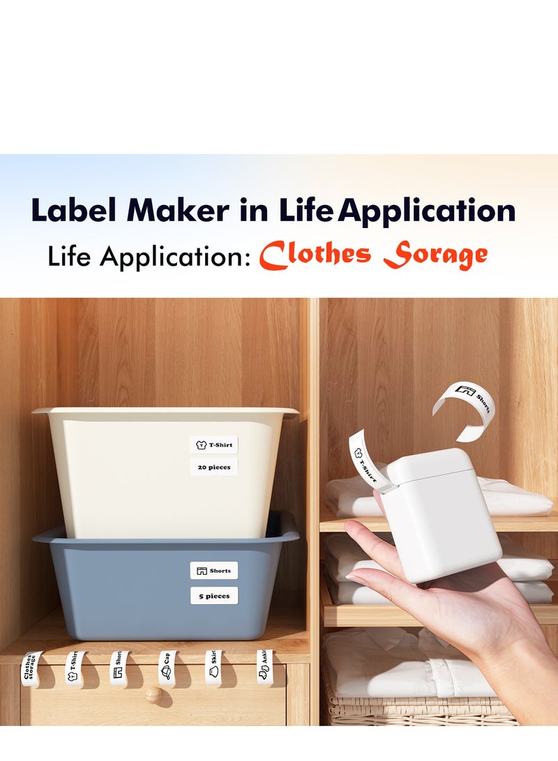 Smart Printer,Label Maker Machine with Tape, Portable Bluetooth Label Printer, Mini Sticker Printer with 0.59x1.18 Inches Labels for Storage, Shipping, Barcode, Mailing, Office, Home, Organizing - Image 5
