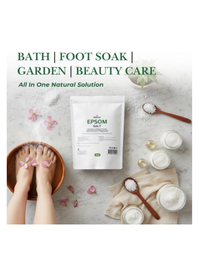 Trioxi Epsom Salt – Pure Magnesium Sulfate Crystals – Relaxing Bath Soak, Foot Soak & Natural Remedy – Premium Quality (500 Gram) - Image 2