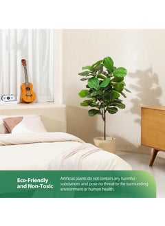TYCOM Artificial Tree Fake Plants Fake Trees Faux Plants Indoor Realistic Plants for Office Home Room Store Decor Height 120 CM Fiddle Leaf Fig.  - Image 4