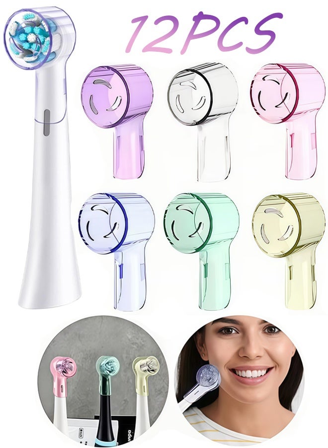 12 Pcs Colorful Toothbrush Head Protective Covers, Breathable Dustproof Acrylic Toothbrush Head Shell Caps, Portable Toothbrush Head Protector for Home Office Travel Camping School Use - Image 1