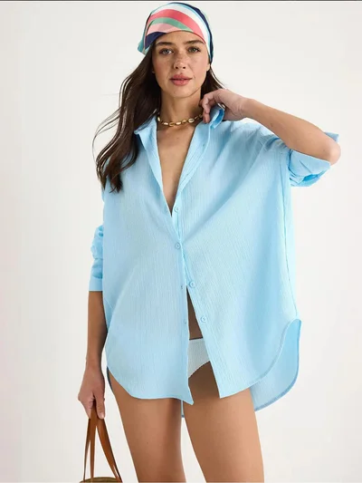 Bianco Lucci LUCCI Oversized Textured Shirt