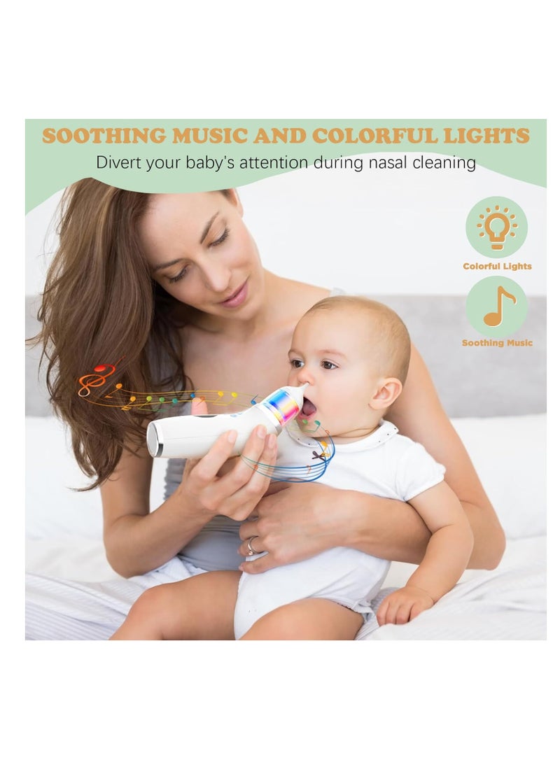 XiuWoo Electric LCD Display 5 Speed Adjustable Baby Nasal Aspirator, Ultra-Quiet Nose Cleaner, Silicone Nose Auctioneers, Baby Nose Cleaner, Snot Cleaner with 3 Tips, Music, Light, Auctioneers Storage  - Image 4