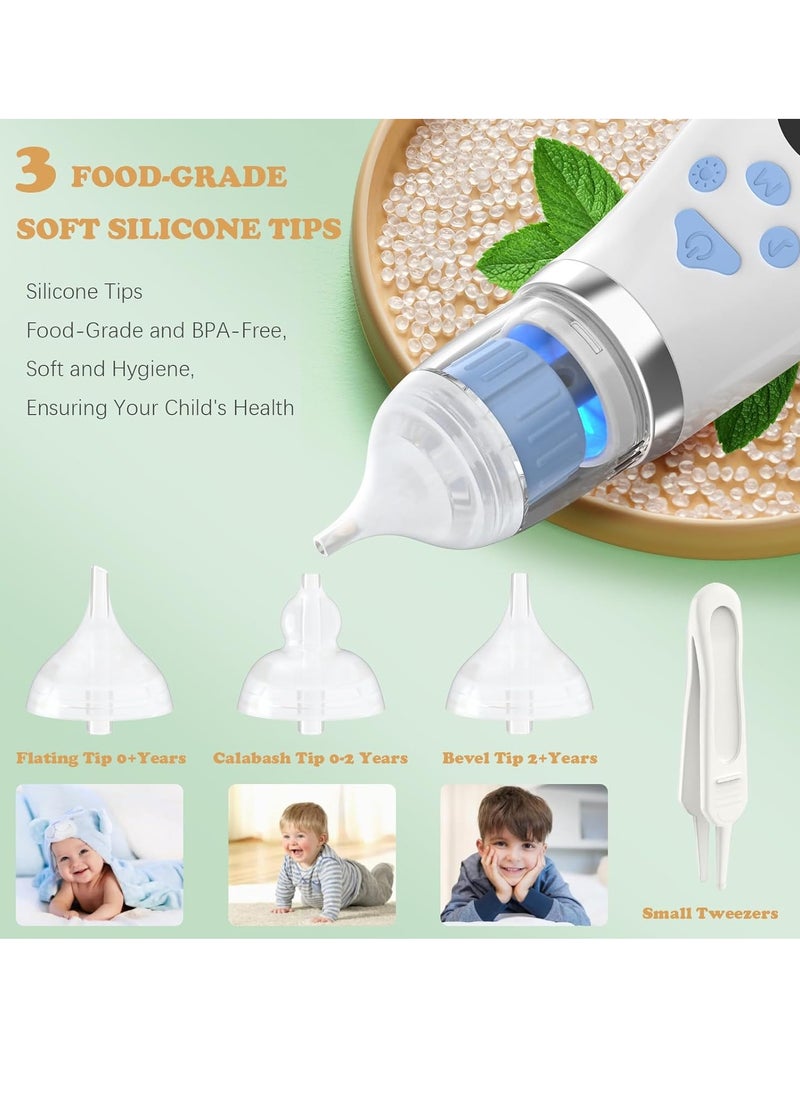 XiuWoo Electric LCD Display 5 Speed Adjustable Baby Nasal Aspirator, Ultra-Quiet Nose Cleaner, Silicone Nose Auctioneers, Baby Nose Cleaner, Snot Cleaner with 3 Tips, Music, Light, Auctioneers Storage  - Image 5