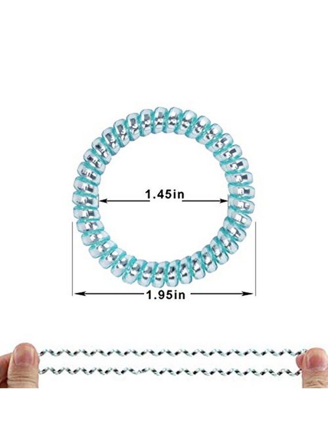 Winrase 24Pcs Colorful Spiral Phone Cord Hair Ties Elastics Coil Hair Ties Waterproof Hair Coils Ponytail Holder For Women Girls - Image 4