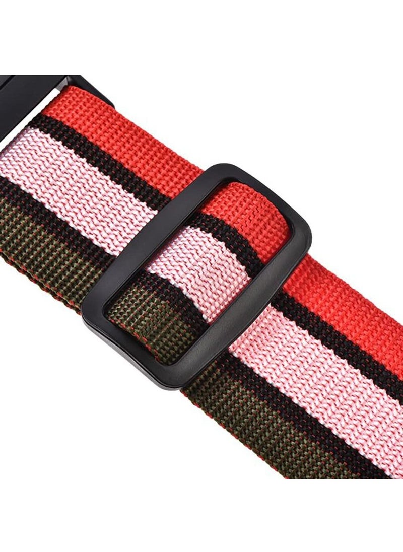 Rubik - 78 Inch Heavy Duty Luggage Strap with Password Adjustable Travel Packing Belt for Bag Baggage Suitcase Safety (2 Pack Red/White) - Image 1