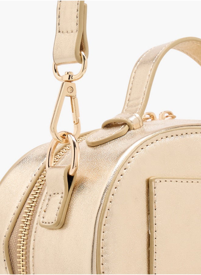 Flora Bella By Shoexpress Women's Solid Crossbody Bag with Zip Closure and Detachable Strap  - Image 5