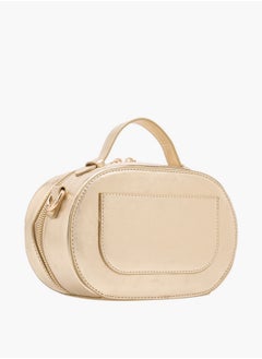 Flora Bella By Shoexpress Women's Solid Crossbody Bag with Zip Closure and Detachable Strap  - Image 3