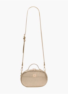 Flora Bella By Shoexpress Women's Solid Crossbody Bag with Zip Closure and Detachable Strap  - Image 2