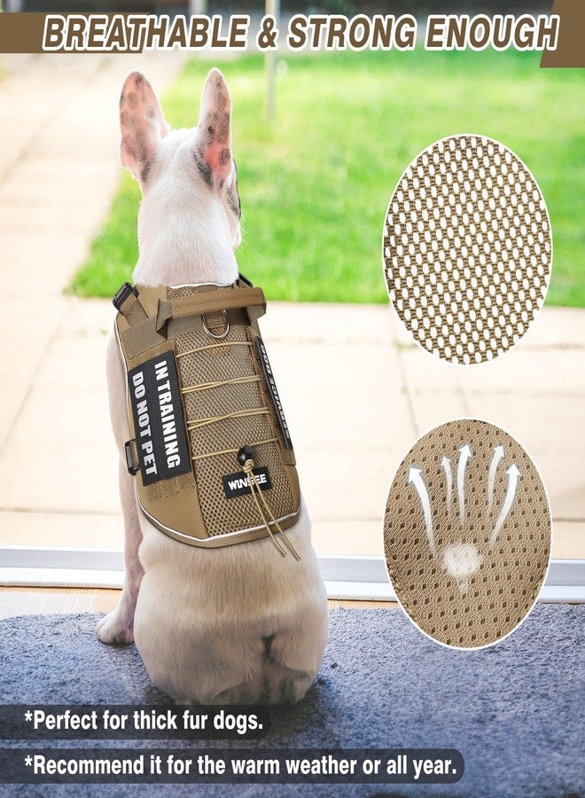 WINSEE Service Dog in Training Mesh Harness with 10 Pet Patches, Soft Air Mesh Breathable Tactical Dog Molle Vest, Reflective Military Pet Vest for Walking Hiking for Medium Dogs - Image 2