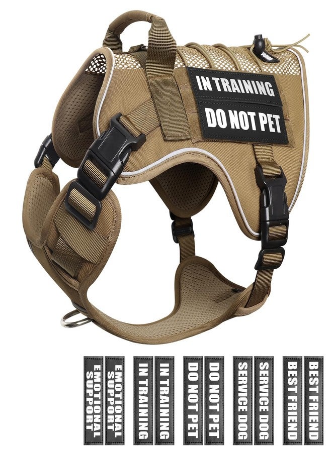 WINSEE Service Dog in Training Mesh Harness with 10 Pet Patches, Soft Air Mesh Breathable Tactical Dog Molle Vest, Reflective Military Pet Vest for Walking Hiking for Medium Dogs - Image 1