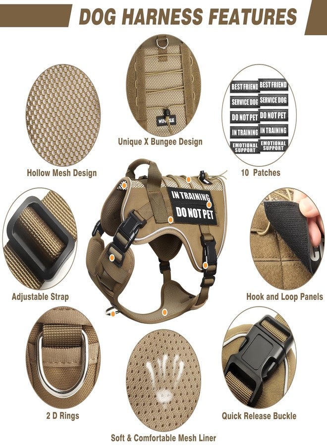 WINSEE Service Dog in Training Mesh Harness with 10 Pet Patches, Soft Air Mesh Breathable Tactical Dog Molle Vest, Reflective Military Pet Vest for Walking Hiking for Medium Dogs - Image 4
