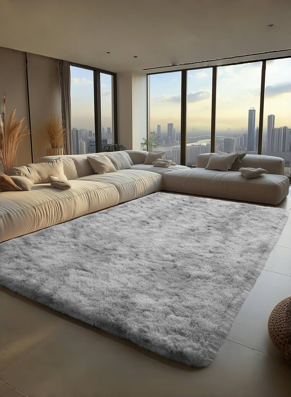 Luxury Large Area Rug Hotel Grade Ultra Soft Plush Fuzzy Non-Slip Carpets for Nursery Living Room Bedroom Hypoallergenic Baby Safe