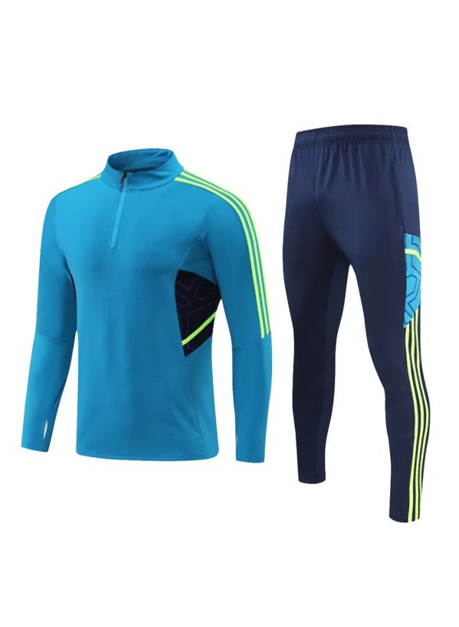 036# Light Board Sapphire Blue Suit Football Jersey - Image 1